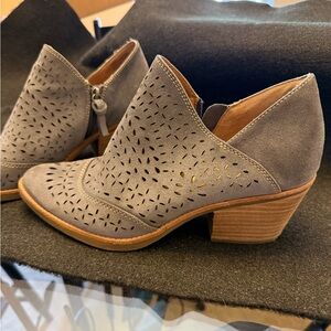 Sofft Gray Perforated Ankle Booties 9